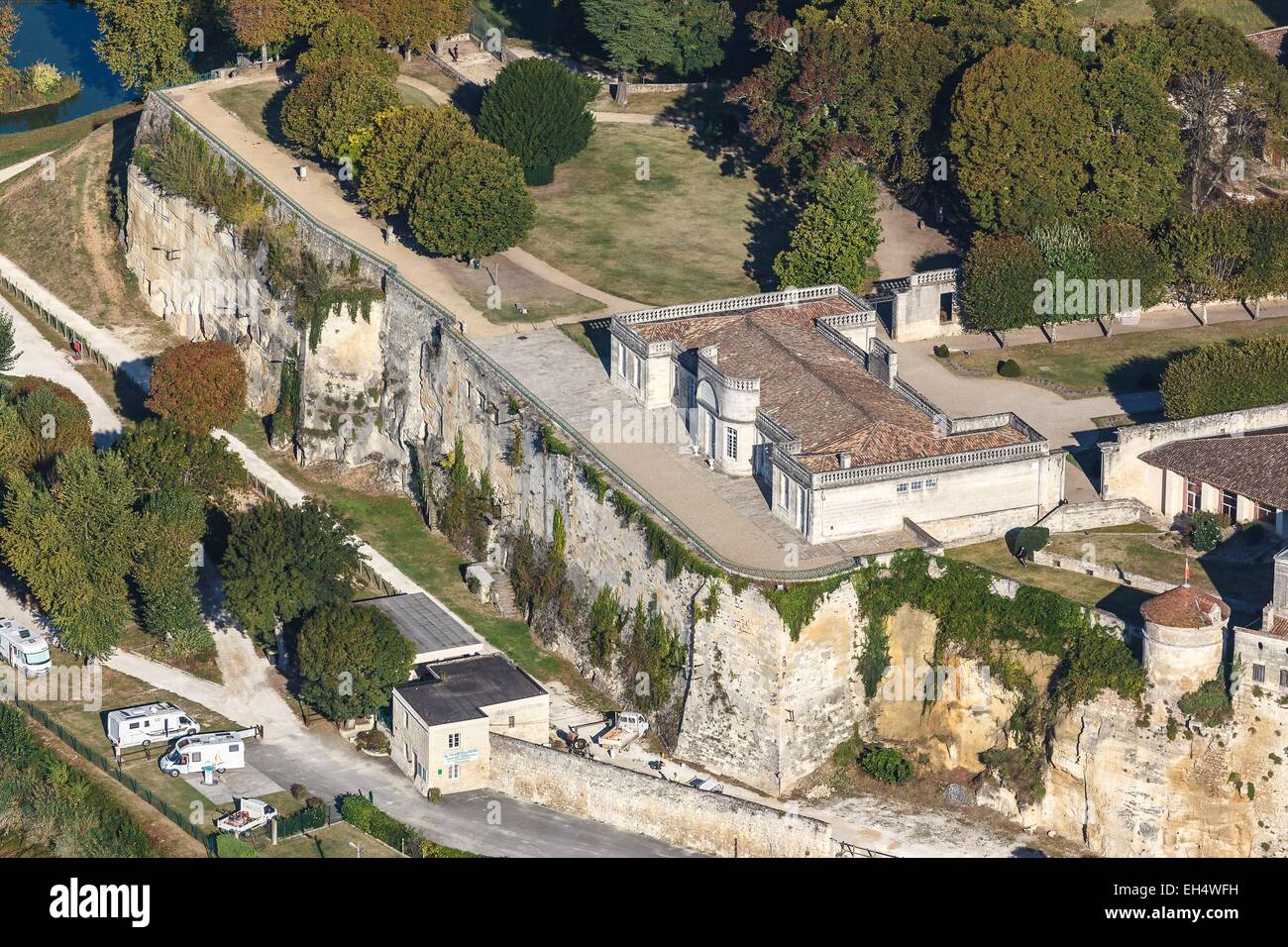 France, Gironde, Bourg, La Citadelle Château (vue aérienne) Banque D'Images