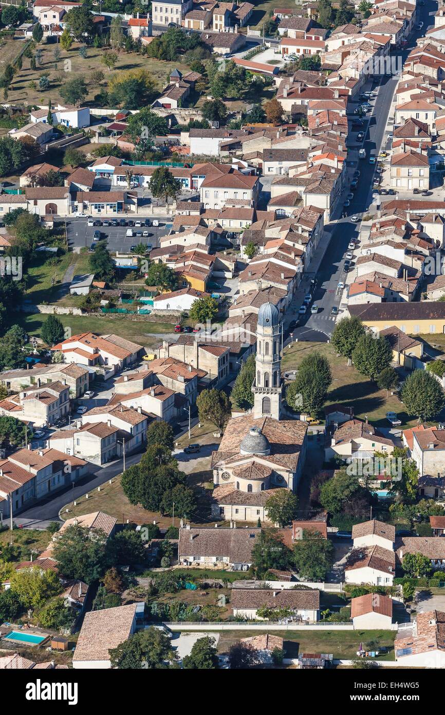 France, Gironde, Lamarque, le village (vue aérienne) Banque D'Images