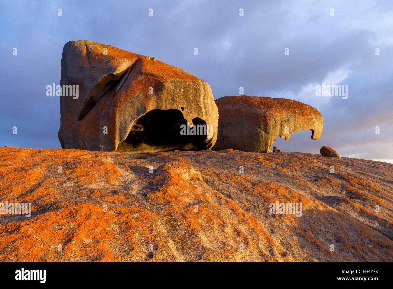 L'Australie, l'Australie du Sud, Kangaroo Island, parc national de Flinders Chase, formations granitiques de Remarkable Rocks Banque D'Images
