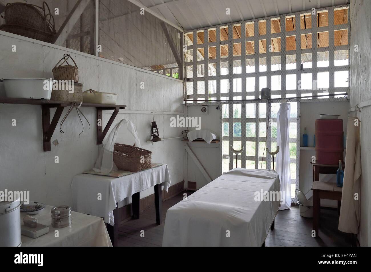Le Gabon, Moyen-Ogooue Province, Lambaréné, l'ancien hôpital Albert Schweitzer aujourd'hui un musée, la grande réputation (polyclinique), la salle d'accouchement Banque D'Images