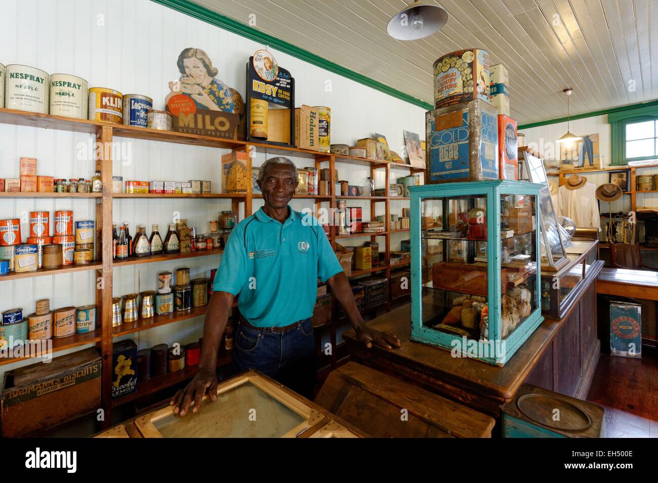 L'Afrique du Sud, Mpumalanga, l'Escarpement du Drakensberg, Pilgrims Rest est un ancien village de chercheurs d'or, restauré et déclaré Monument National en 1986, Dredzen Store Banque D'Images