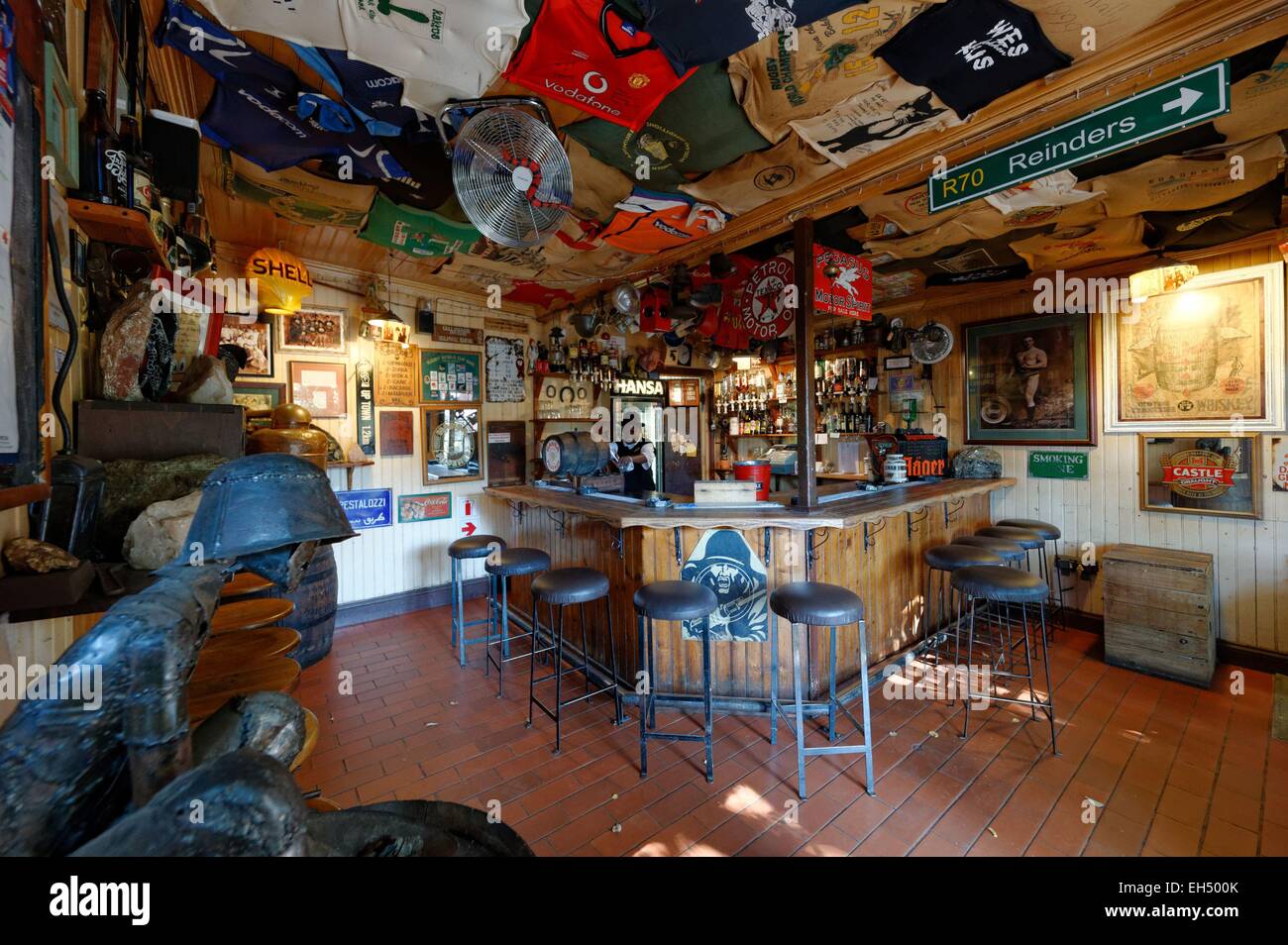 L'Afrique du Sud, Mpumalanga, l'Escarpement du Drakensberg, Pilgrims Rest est un ancien village de chercheurs d'or, restauré et déclaré Monument National en 1986, Johnny's Bar (le Pub de vigne) Banque D'Images