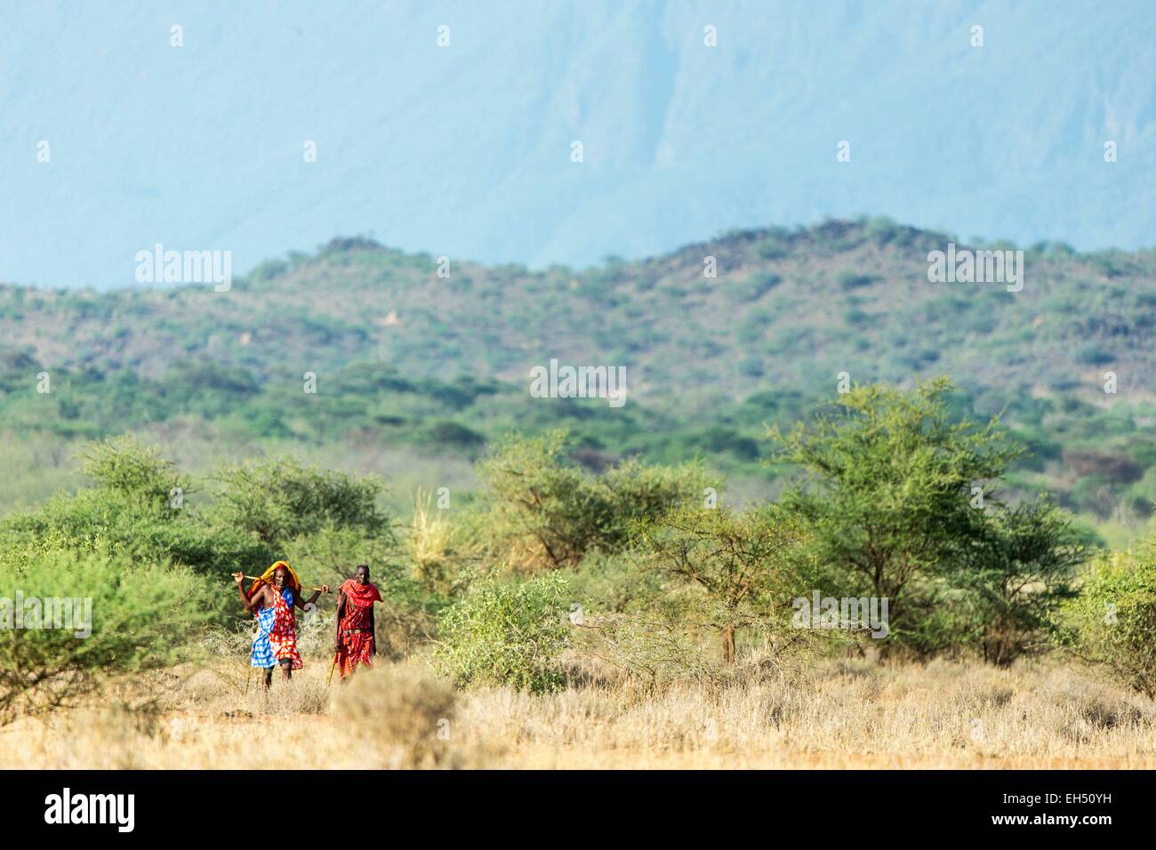 Au Kenya, le lac Magadi, peuple masai Banque D'Images