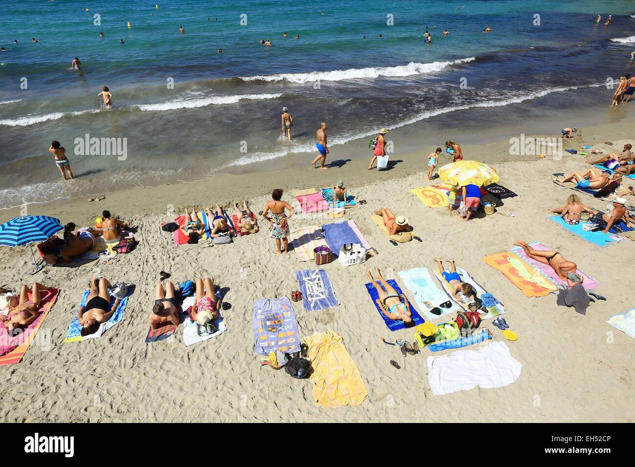 La France, Var, Sanary sur Mer, la plage de Portissol Banque D'Images