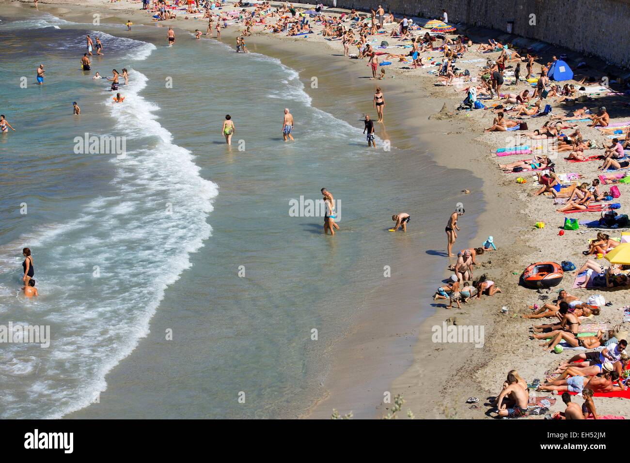 La France, Var, Sanary sur Mer, la plage de Portissol Banque D'Images