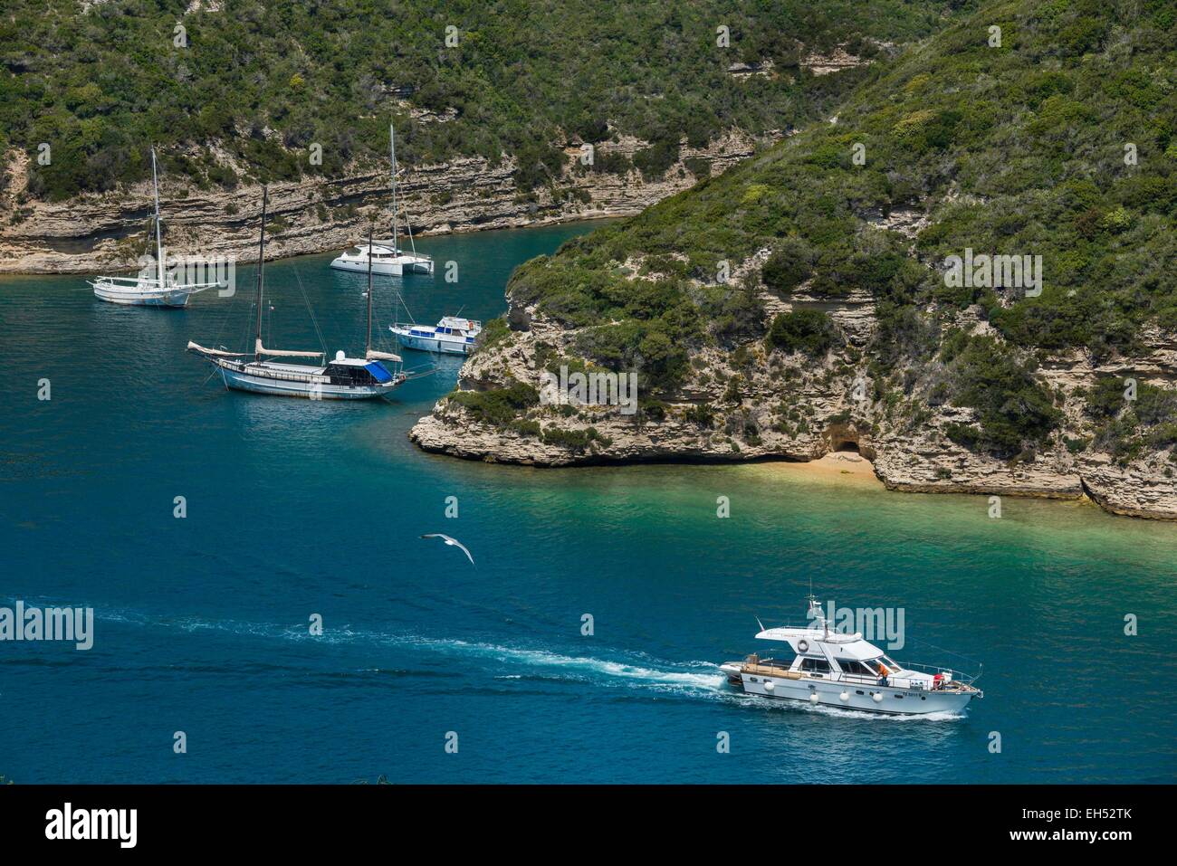 France, Corse du Sud, Bonifacio, l'entrée du port de Bonifacio Banque D'Images