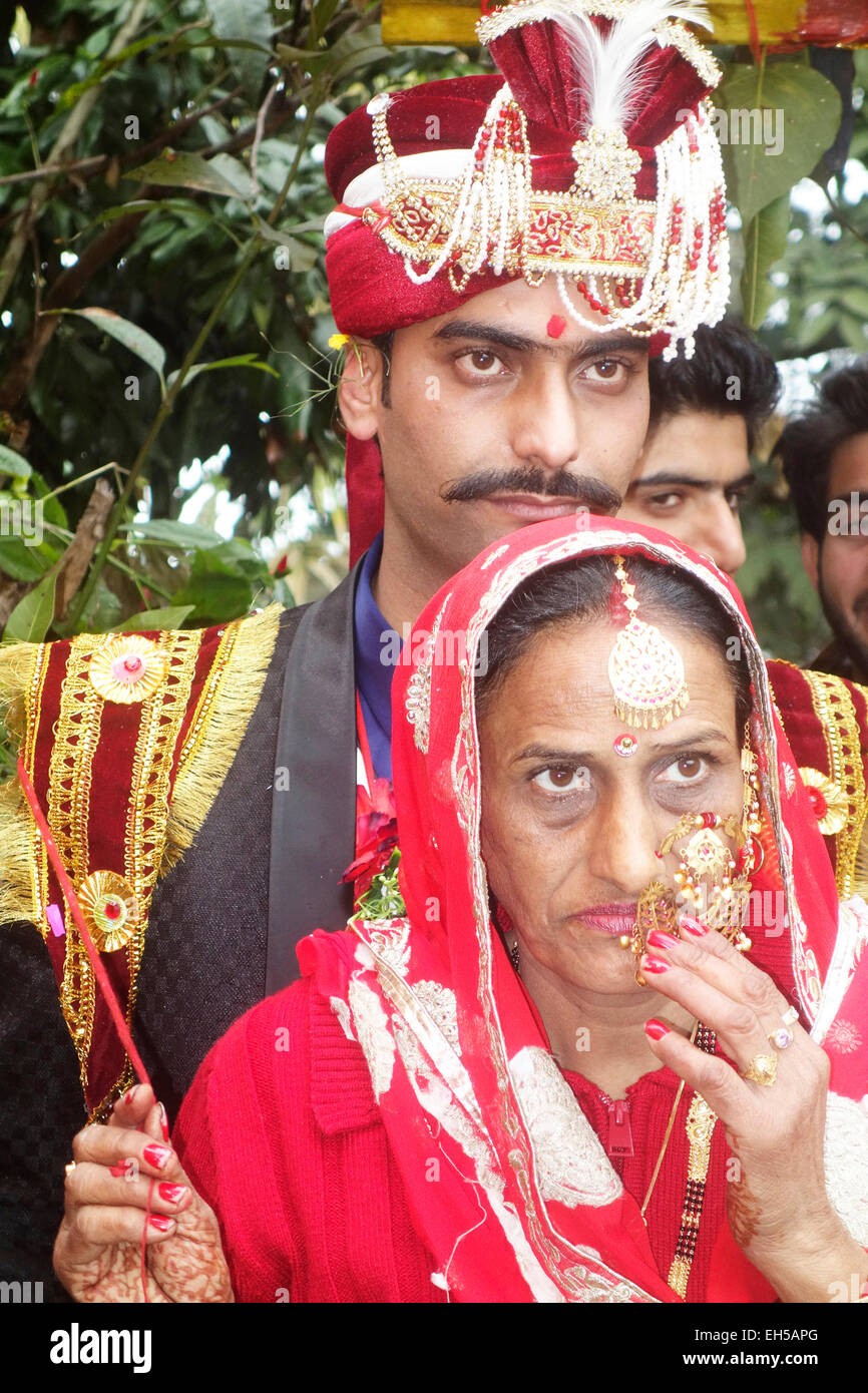 Marié avec mère indienne Banque D'Images