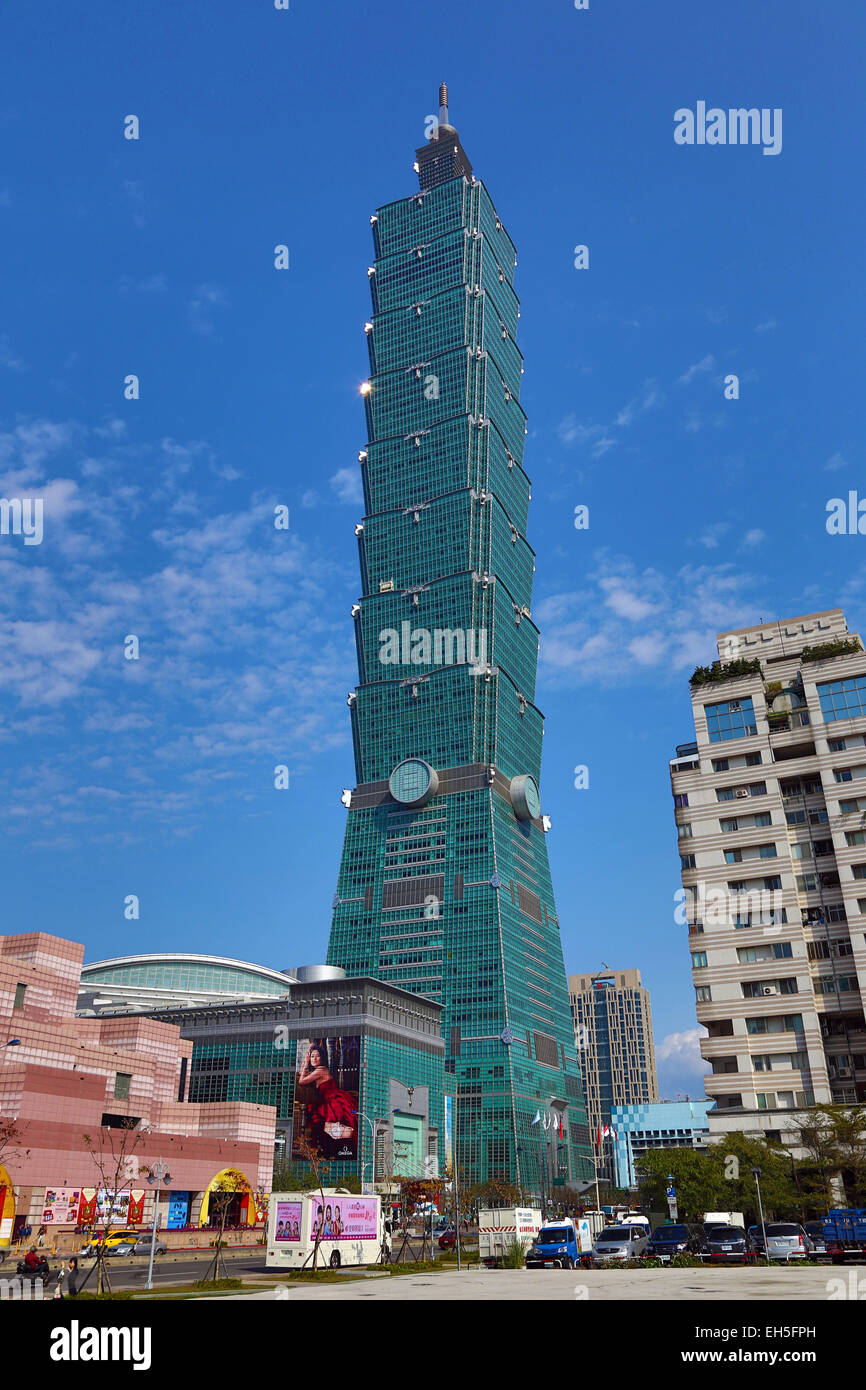 Le gratte-ciel tour Taipei 101, Taipei, Taiwan Banque D'Images