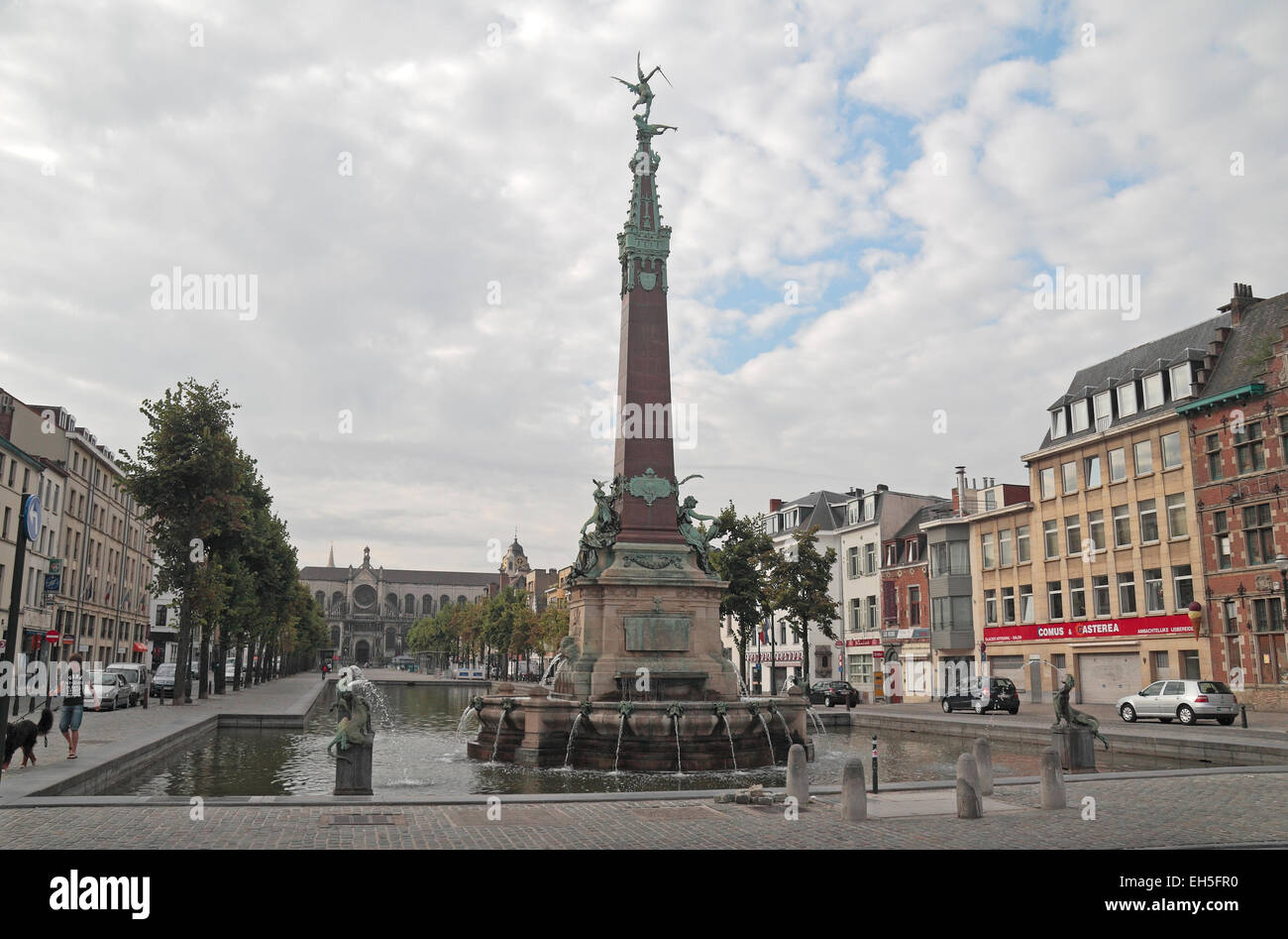 La fontaine Jules Anspach a été conçu pour et à l'origine érigée sur la Place de Brouckère à Bruxelles, Belgique. Banque D'Images
