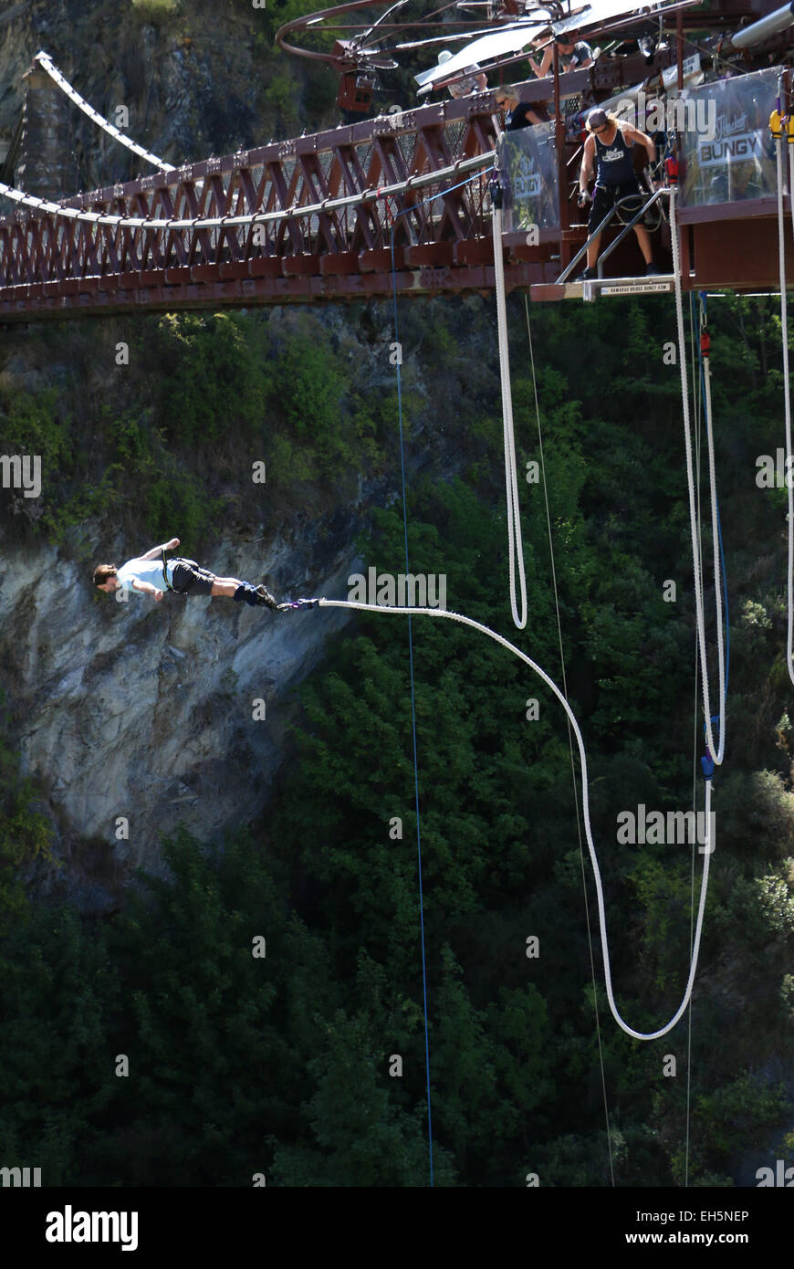 Kawarau Bridge Bungy Jump Queenstown Nouvelle Zelande Banque D'Images