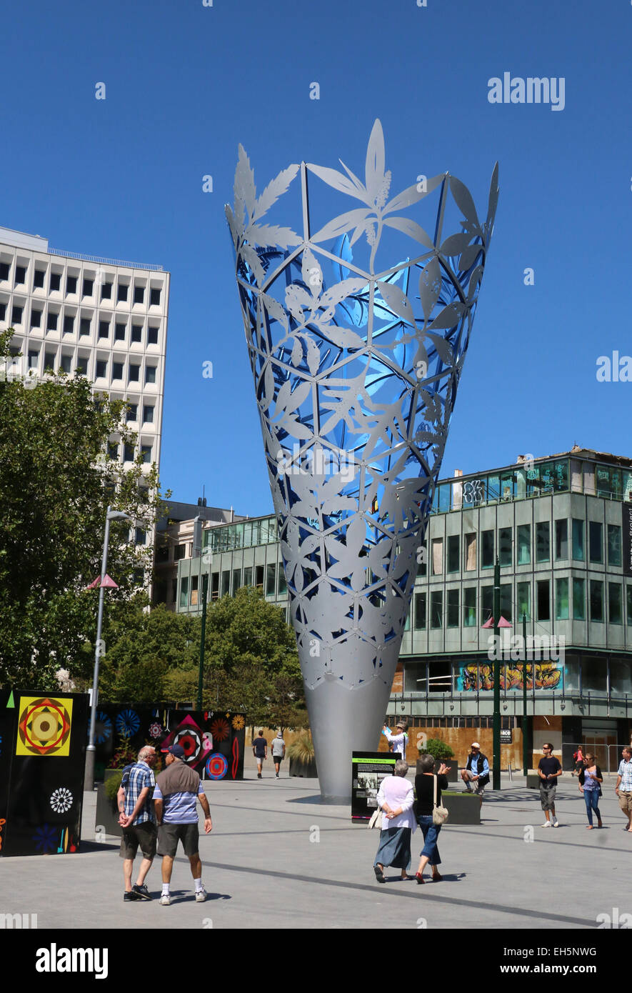 Le Calice artwork Downtown ChristChurch Nouvelle-zélande dommages sismiques Banque D'Images