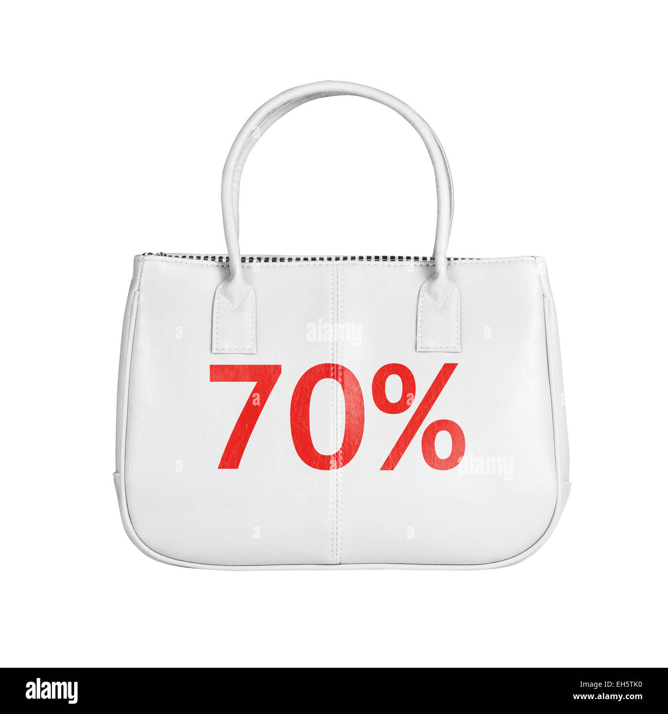 Soixante-dix pour cent vente sac. L'élément de conception isolé sur fond blanc avec clipping path Banque D'Images