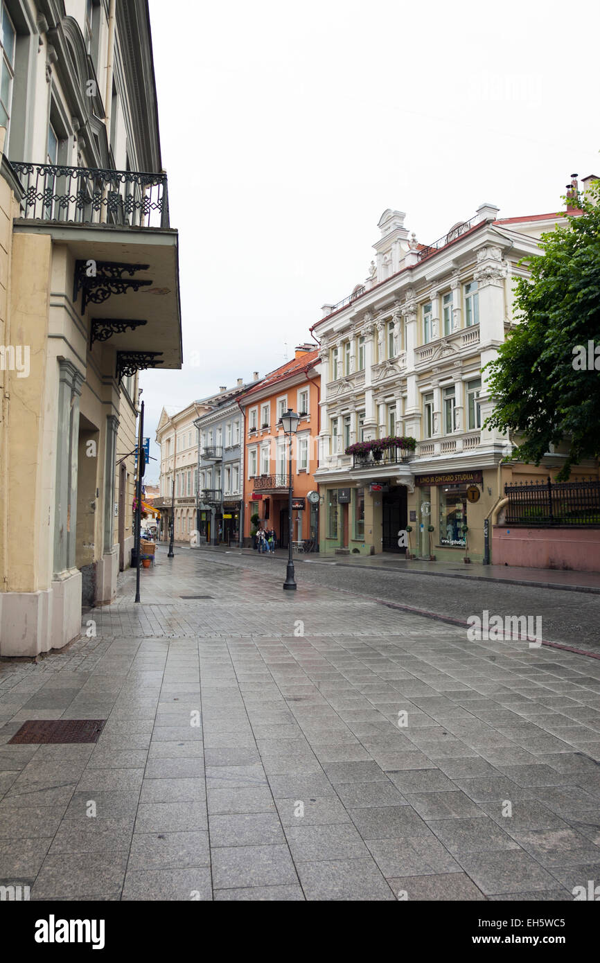 Rue de Vilnius, Lituanie Banque D'Images Rue de Vilnius, Lituanie Banque D'Images