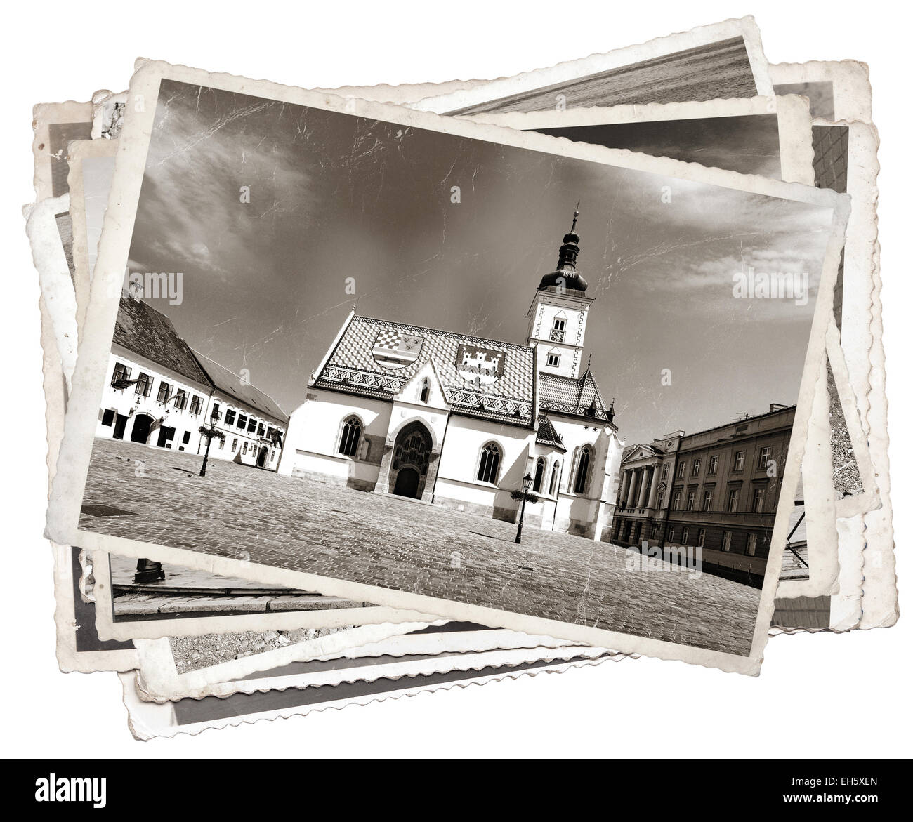 L'église de Saint Marc est l'un des plus vieux bâtiments monuments à Zagreb Croatie Banque D'Images