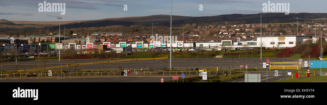 Vue panoramique de Middlebrook Retail Park, dans Horwich, Bolton Banque D'Images