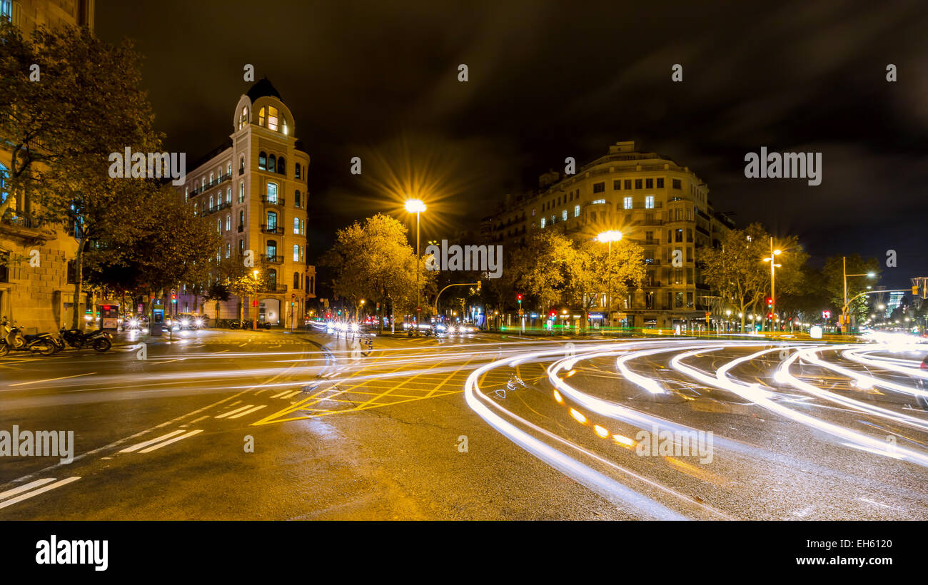 Lumières de la nuit dans la rue Banque D'Images