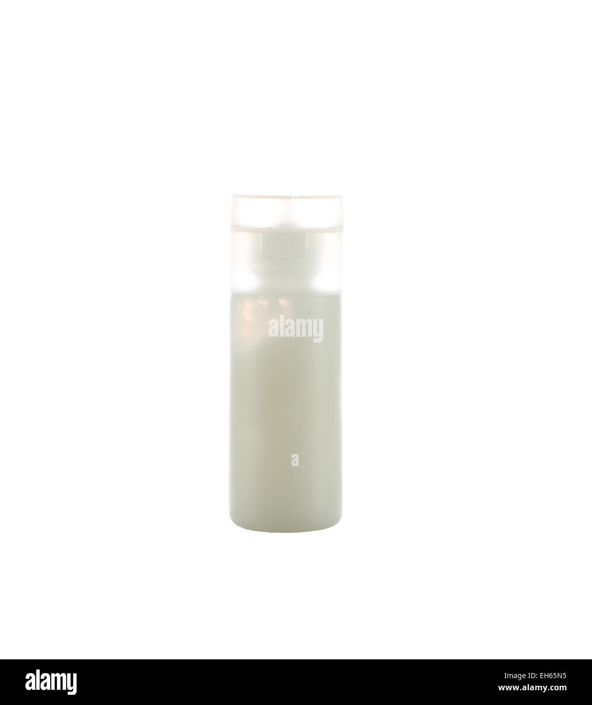 Blanc crème bouteille isolé sur un fond blanc. Banque D'Images