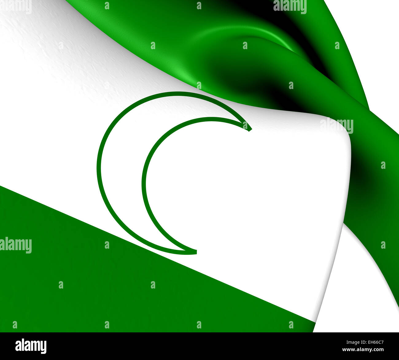 Le drapeau national de Bosniaques. Close Up. Banque D'Images