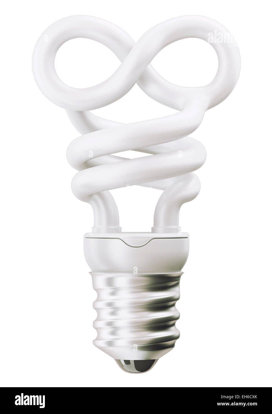 L'infini ou l'éternité ampoule symbole isolated over white Banque D'Images