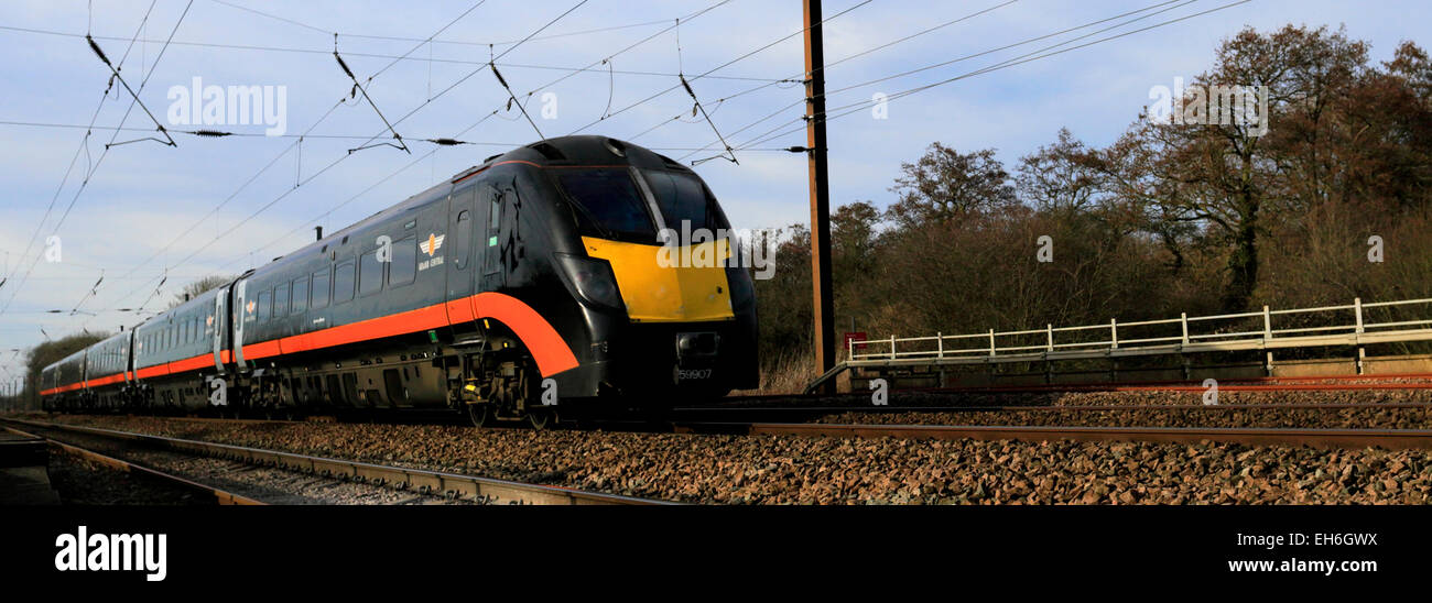59907, classe 180 Zephyr, Grand Central société d'exploitation des trains à grande vitesse, trains diesel, East Coast Main Line Railway, Peterbor Banque D'Images