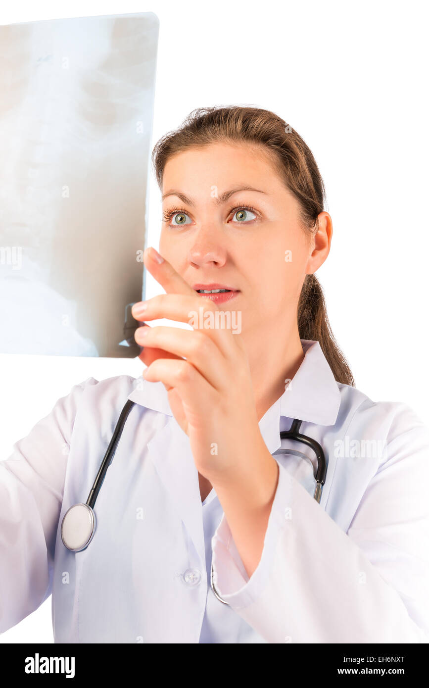 Portrait du médecin radiologue avec image Banque D'Images