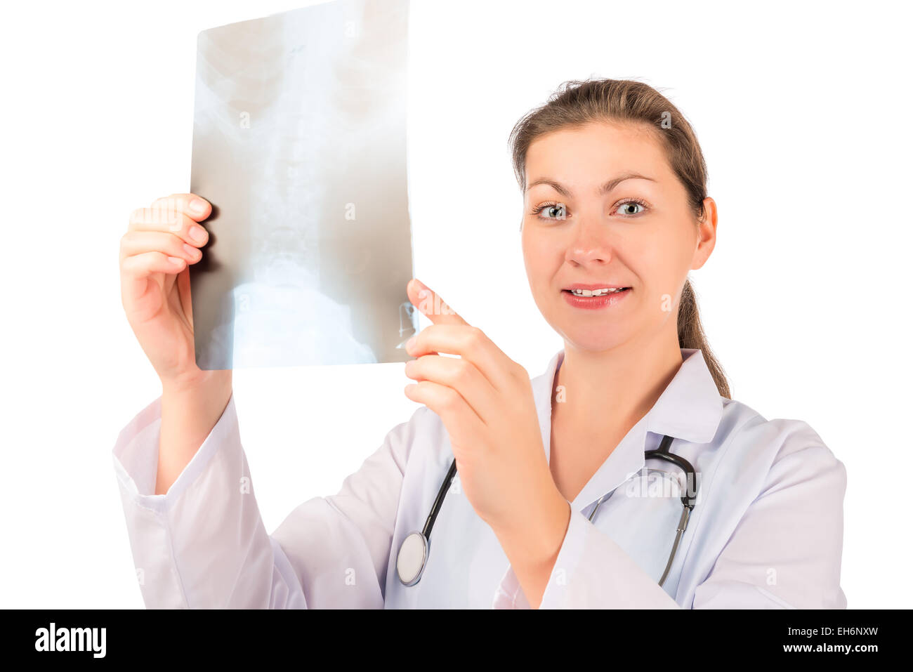 Portrait du docteur horizontal avec x-ray in hands Banque D'Images