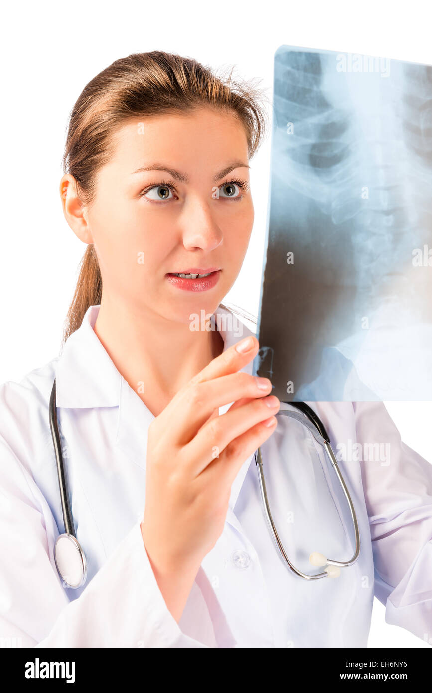 Portrait du docteur vertical avec x-ray in hands Banque D'Images