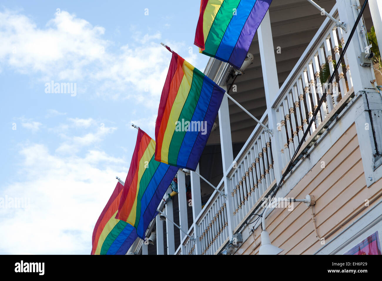 Drapeaux gay pride gay, gay-friendly, Key West, Floride Banque D'Images
