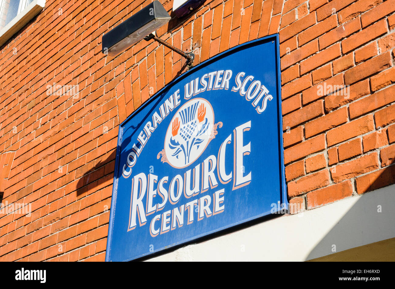 Panneau à l'Ulster Coleraine Stots Resource Centre Banque D'Images