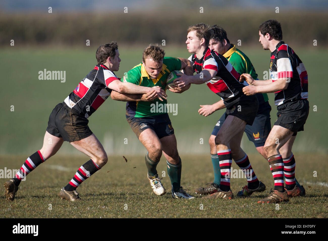 Joueur de Rugby en action - Dorset - Angleterre. Banque D'Images