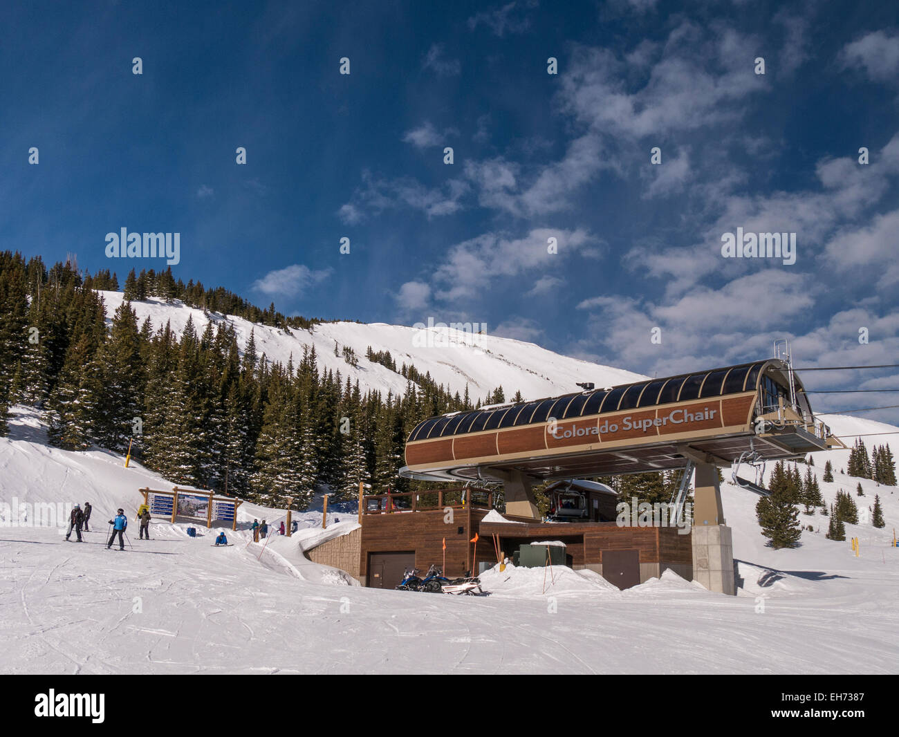 Haut de la Californie Super Président, Peak 8, Station de Ski de Breckenridge, Breckenridge, Colorado. Banque D'Images