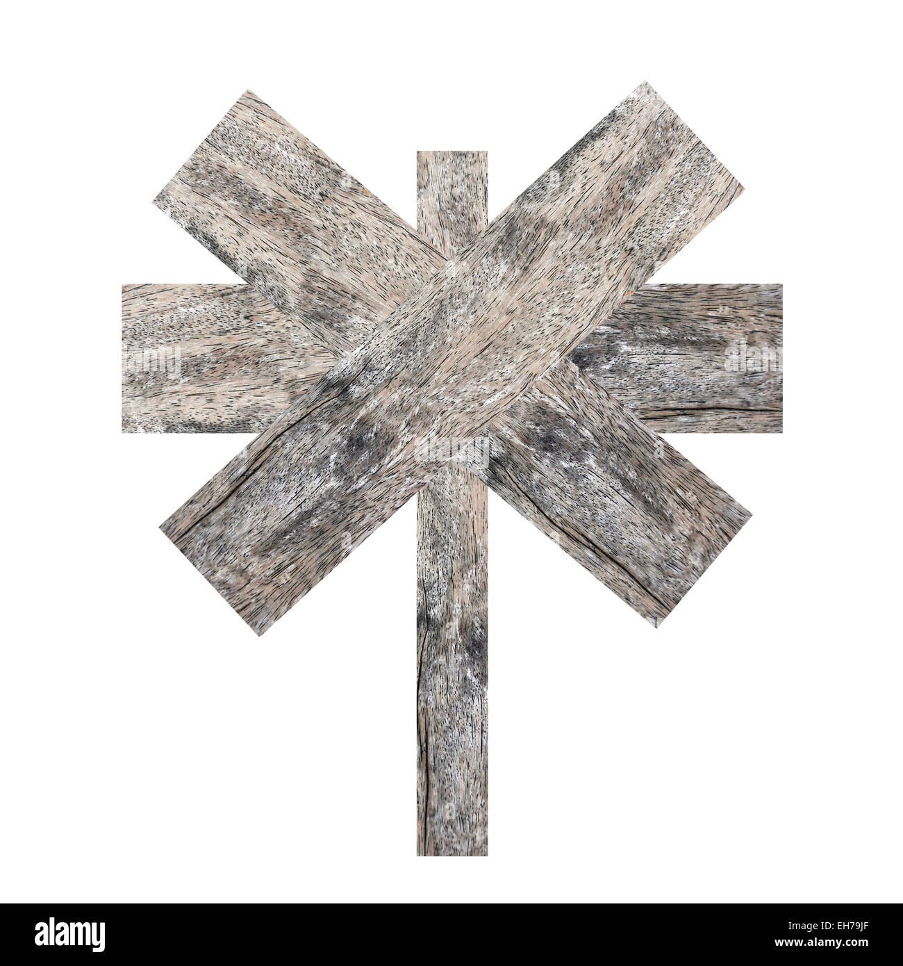 Pancarte en bois isolé sur fond blanc. Banque D'Images