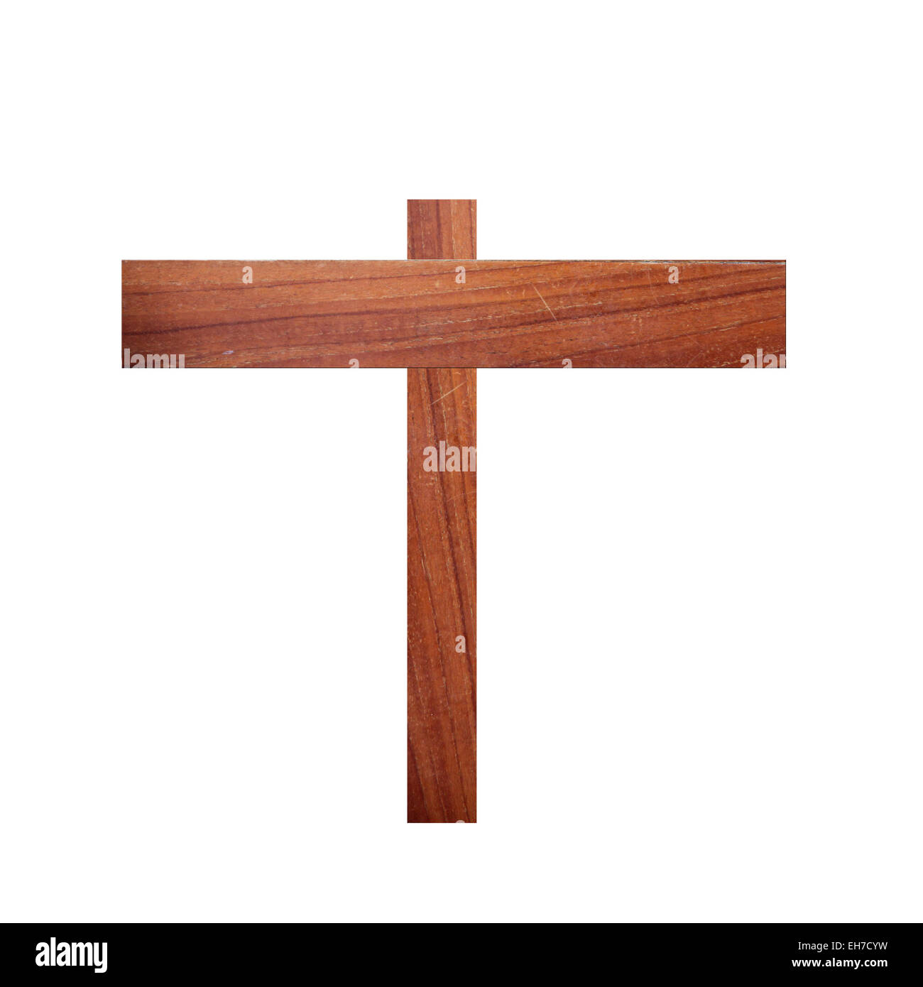 Pancarte en bois isolé sur fond blanc. Banque D'Images