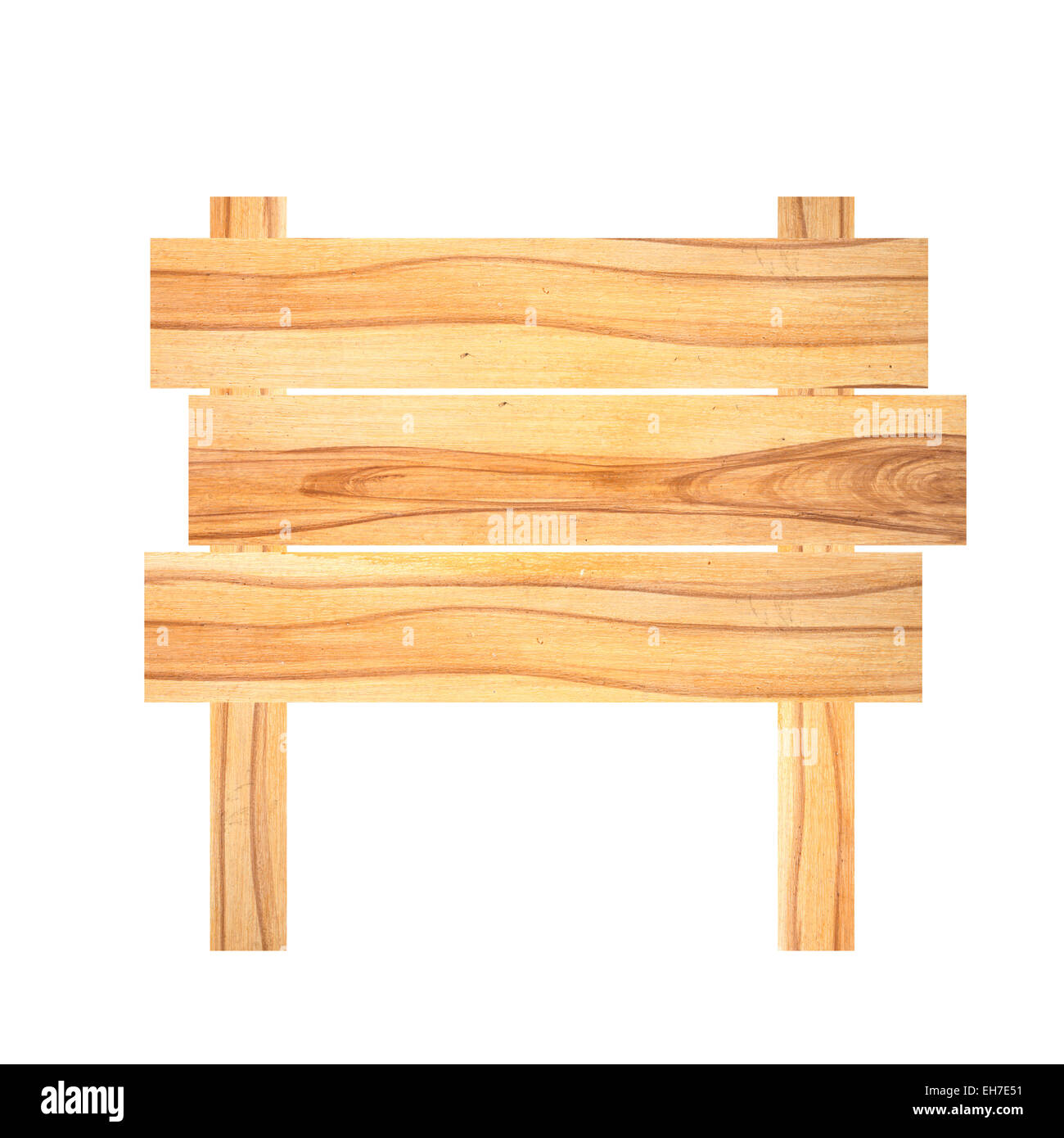 Pancarte en bois isolé sur fond blanc. Banque D'Images