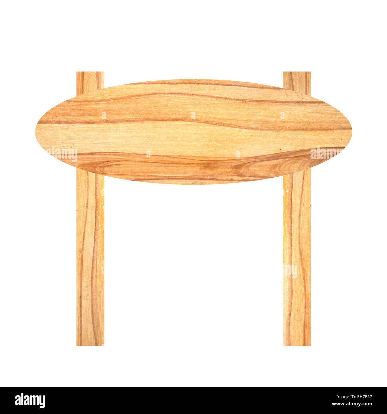 Pancarte en bois isolé sur fond blanc. Banque D'Images