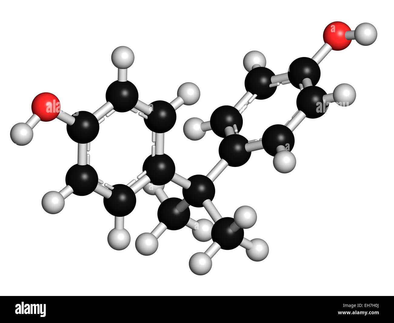 Le bisphénol A molécule de polluants en plastique Banque D'Images