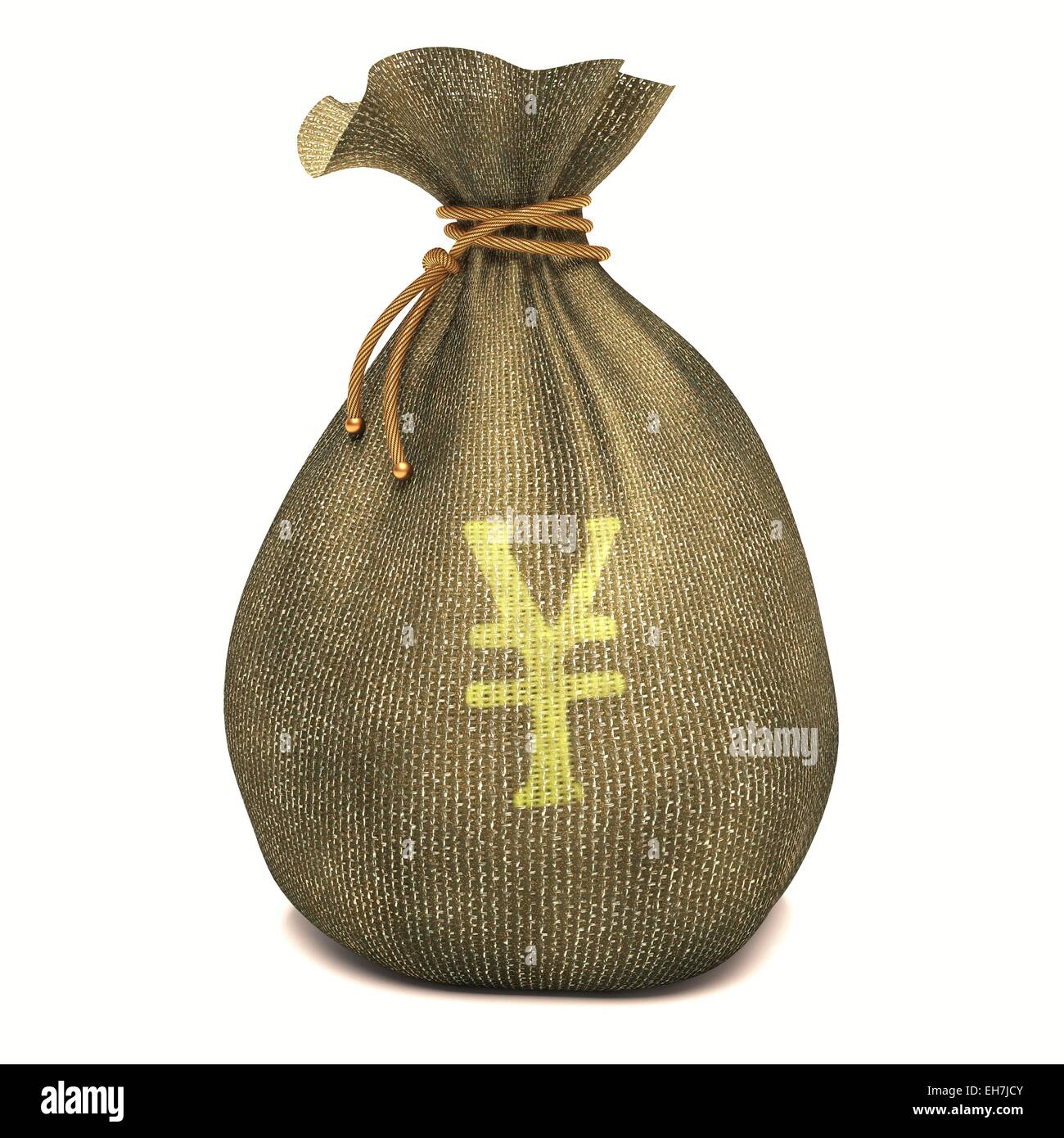 Sac avec yen sign, illustration Banque D'Images