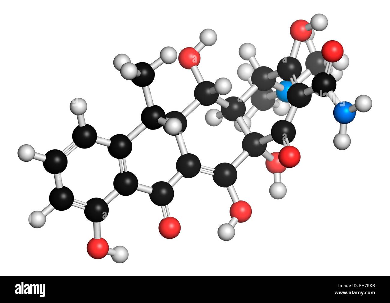 Molécule antibiotique doxycycline Banque D'Images