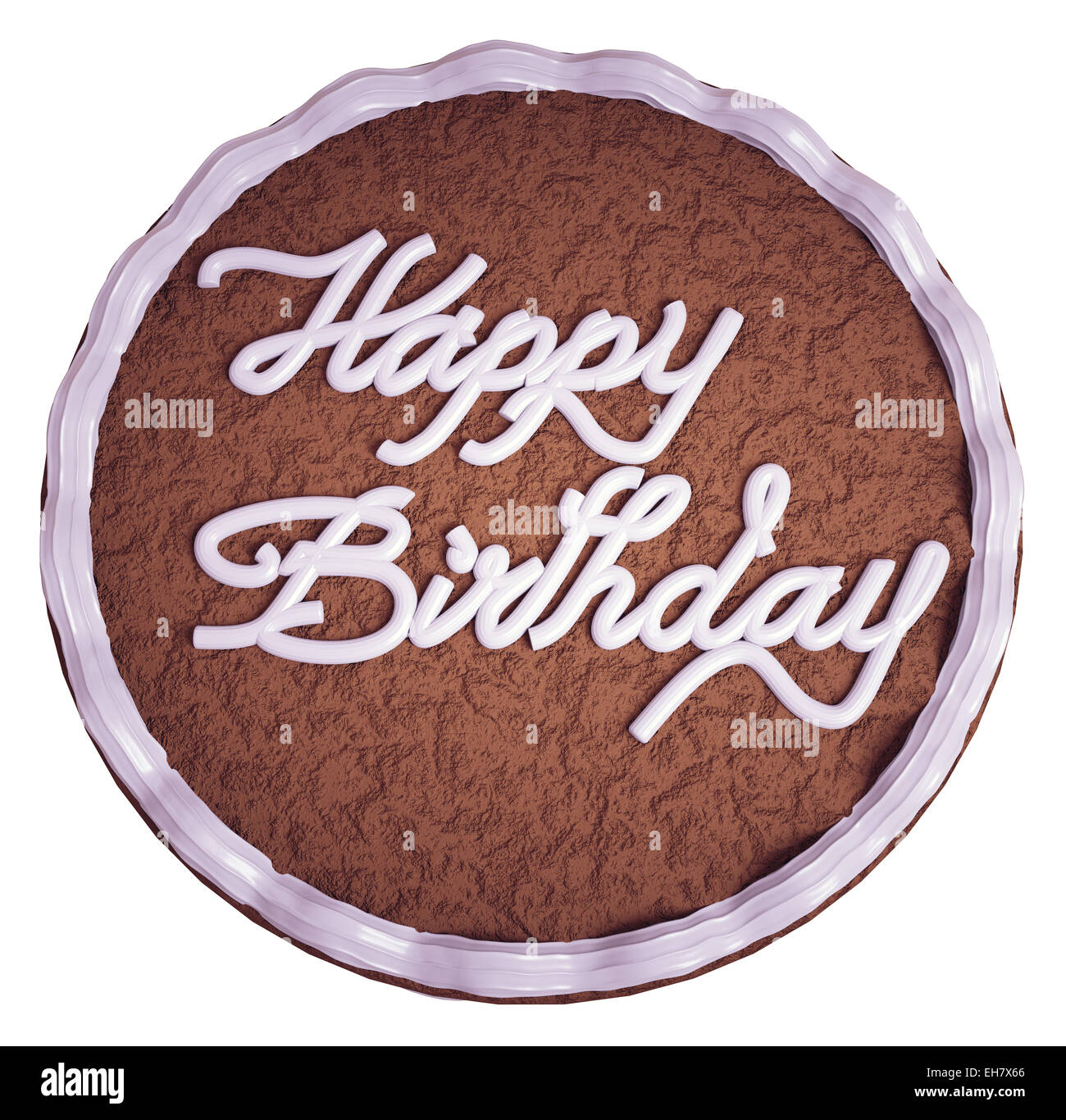 Joyeux Anniversaire Vue De Dessus Du Gateau Avec Des Mots De Voeux Isolated On White Photo Stock Alamy