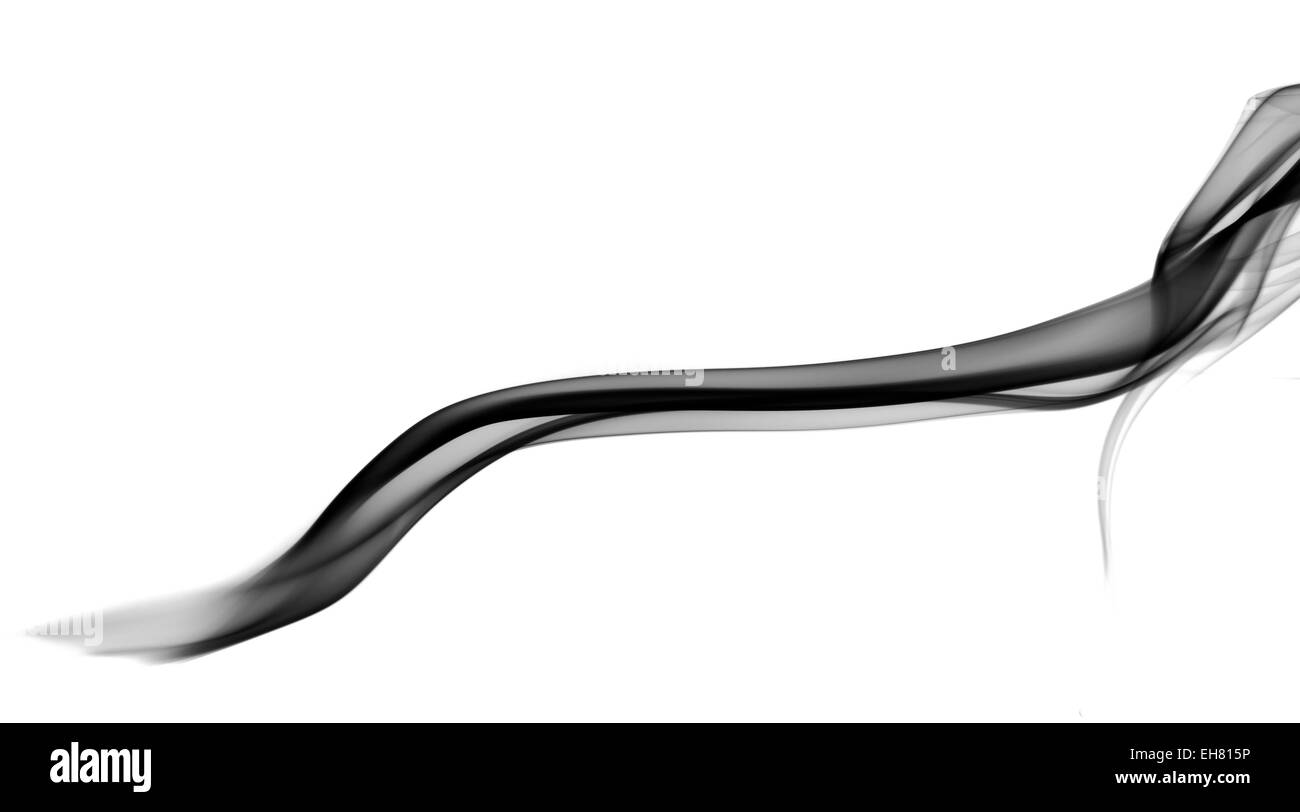 Résumé de la fumée noire au-dessus de l'arrière-plan blanc Banque D'Images