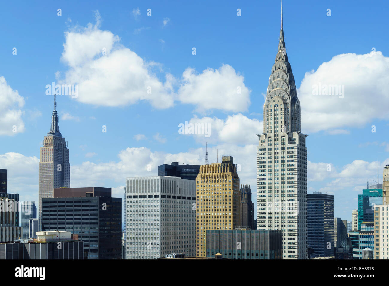 Grattes-ciel de Manhattan y compris l'Empire State Building et Chrysler Building, Manhattan, New York City, New York, USA Banque D'Images