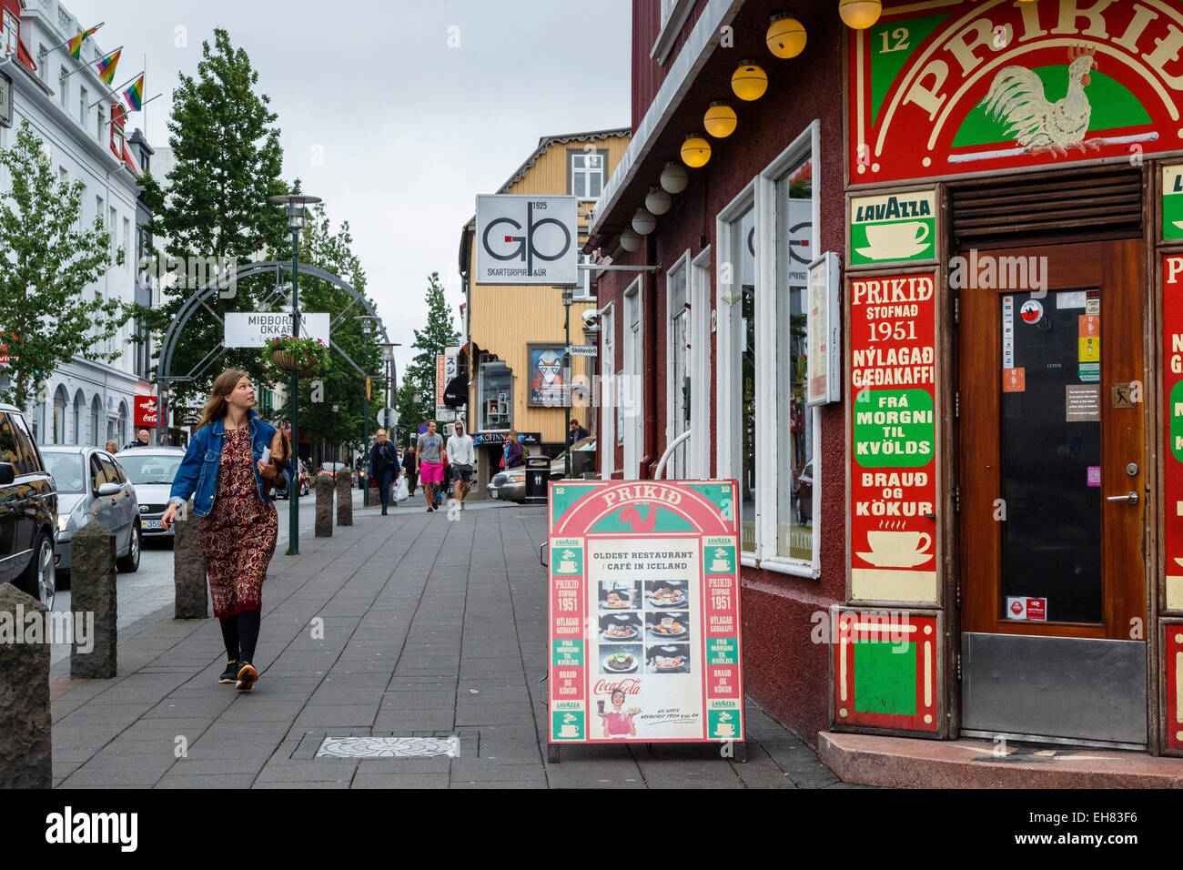 Scène de rue, Reykjavik, Islande, régions polaires Banque D'Images