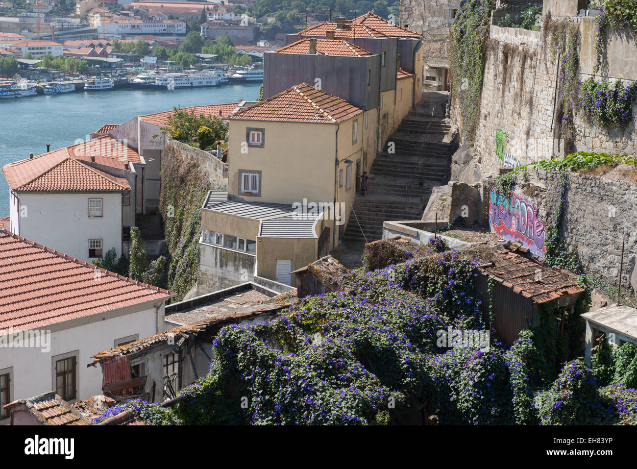 Porto, vue à partir de la ponte de Dom Luis I Bridge Banque D'Images