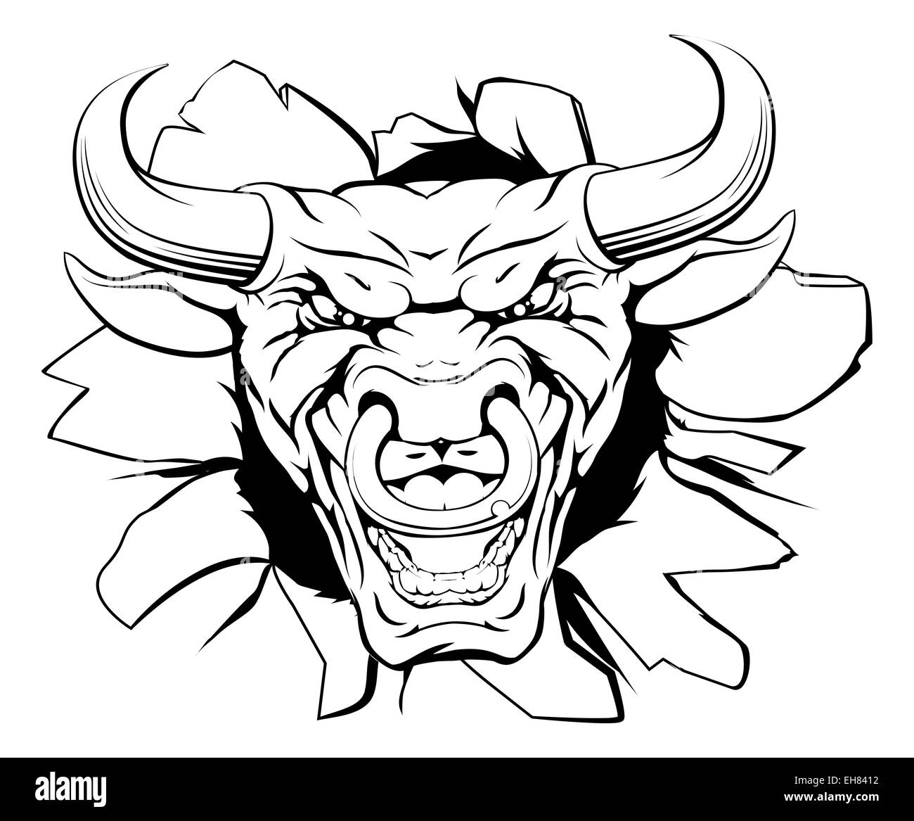 Moyenne d'un caractère ou bull mascot sport sortir Banque D'Images