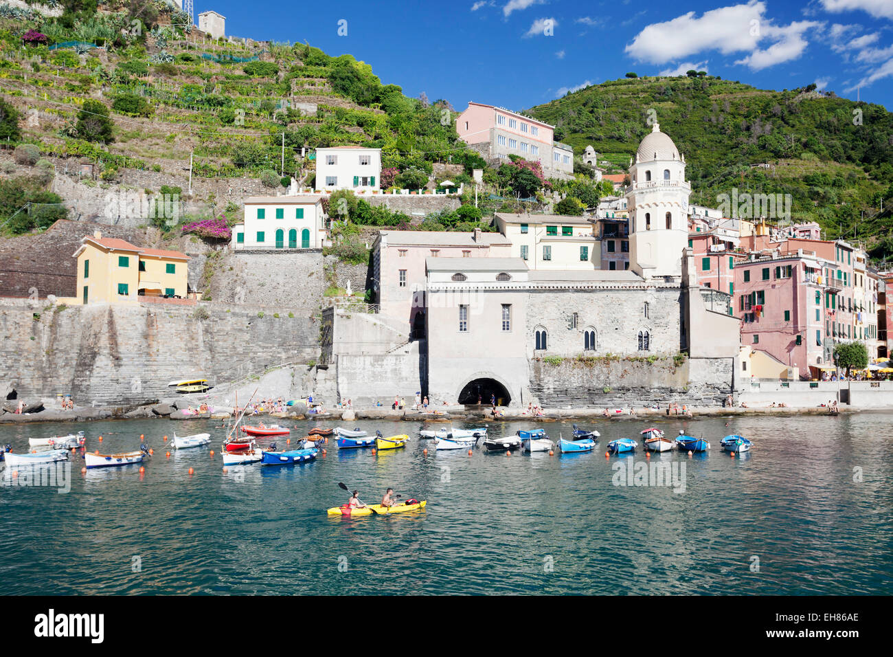 Vernazza, Cinque Terre, UNESCO World Heritage Site, Rivera di Levante, Provinz La Spazia, Ligurie, Italie, Europe Banque D'Images
