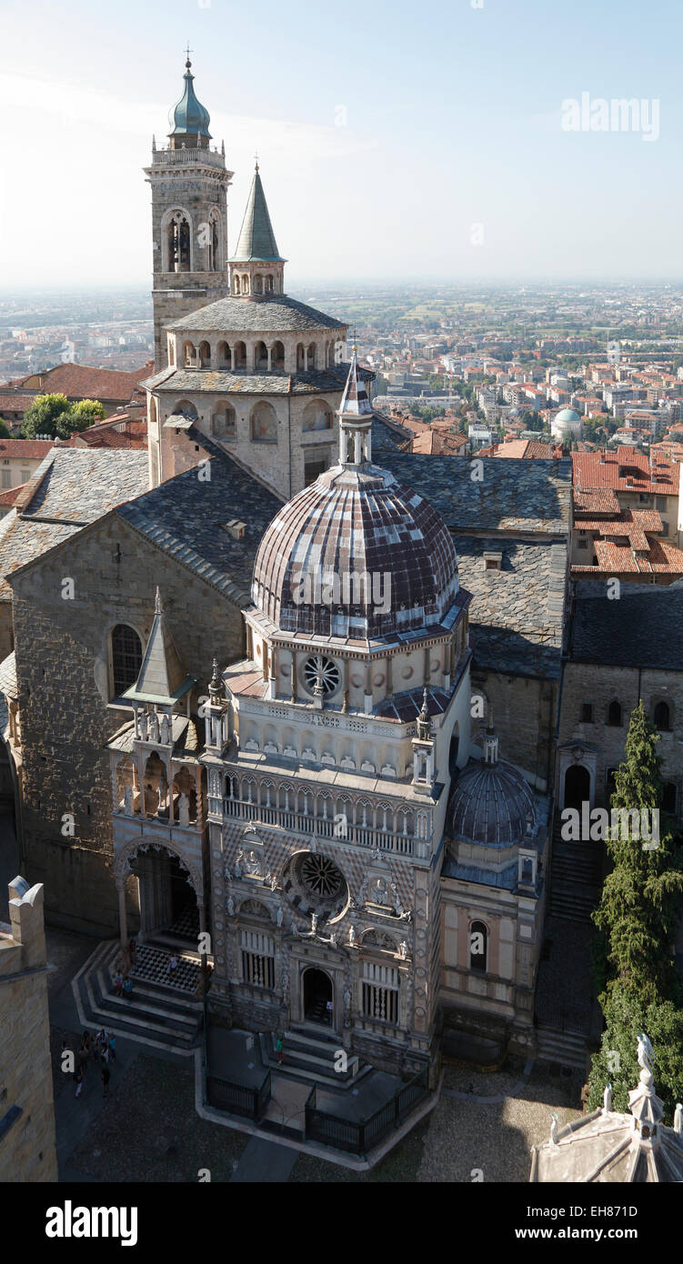 Basilica di Santa Maria Maggiore à Cappella Colleoni, Piazza del Duomo, Bergame, Lombardie, Italie Banque D'Images