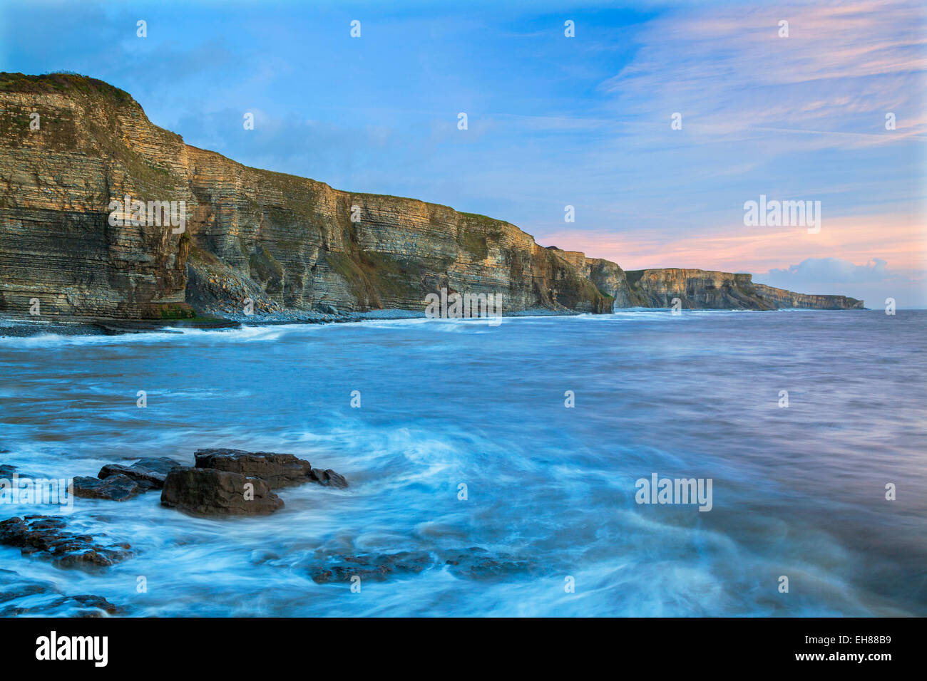 Dunraven Bay, la côte du Glamorgan, Vale of Glamorgan, Pays de Galles, Royaume-Uni Banque D'Images
