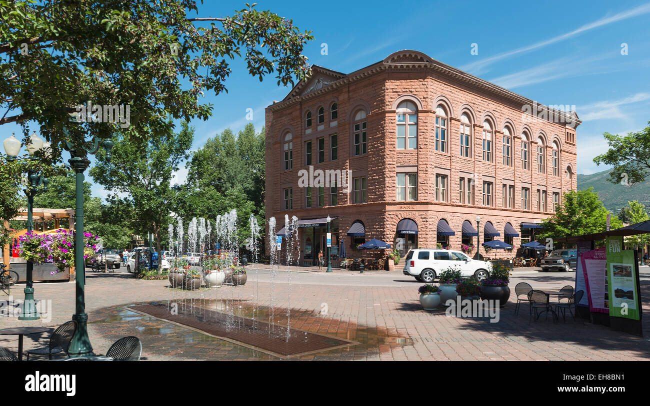La place de l'indépendance à Aspen, Colorado, USA Banque D'Images