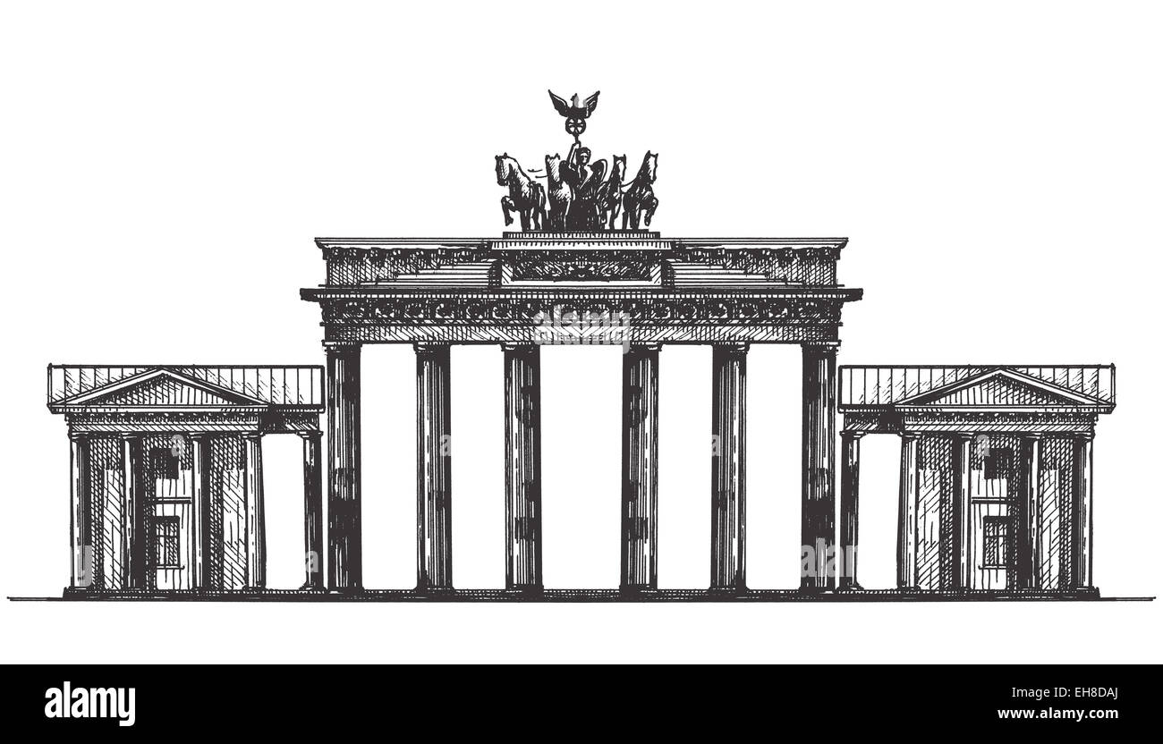 Allemagne logo vector modèle. L'architecture d'un monument ou d'icône. Banque D'Images