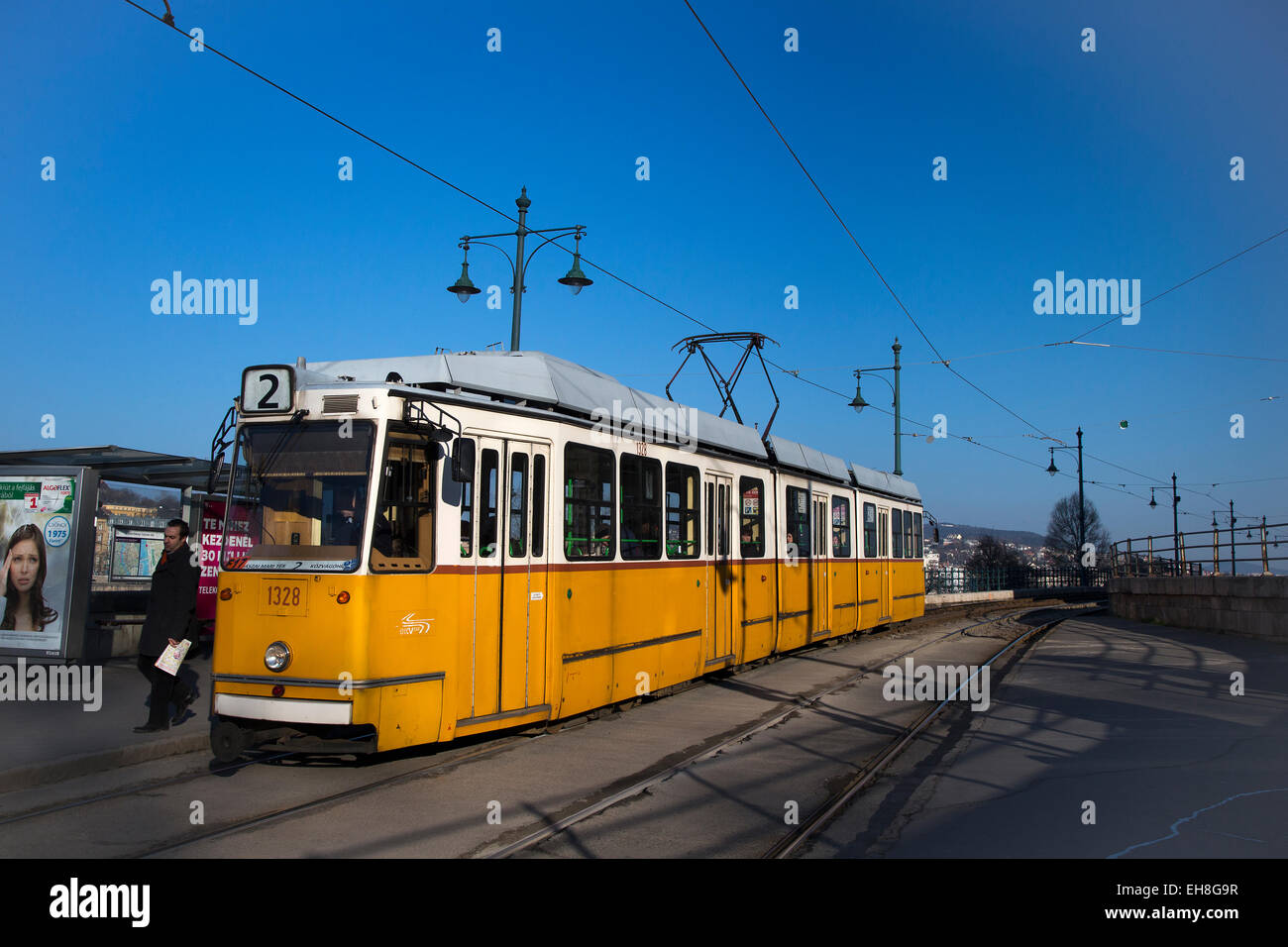 Le Tram à Budapest, Hongrie Banque D'Images Le Tram à Budapest, Hongrie Banque D'Images